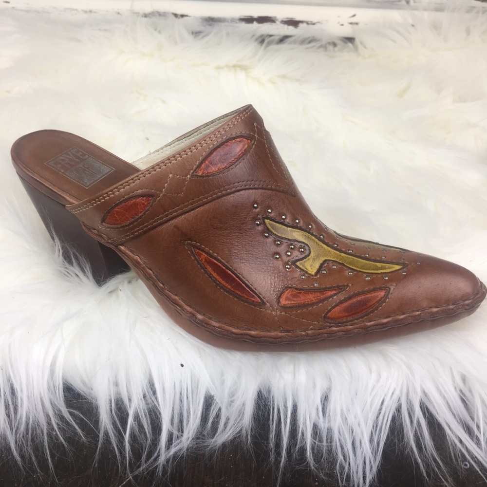 FRYE MULES, SIZE 6.5